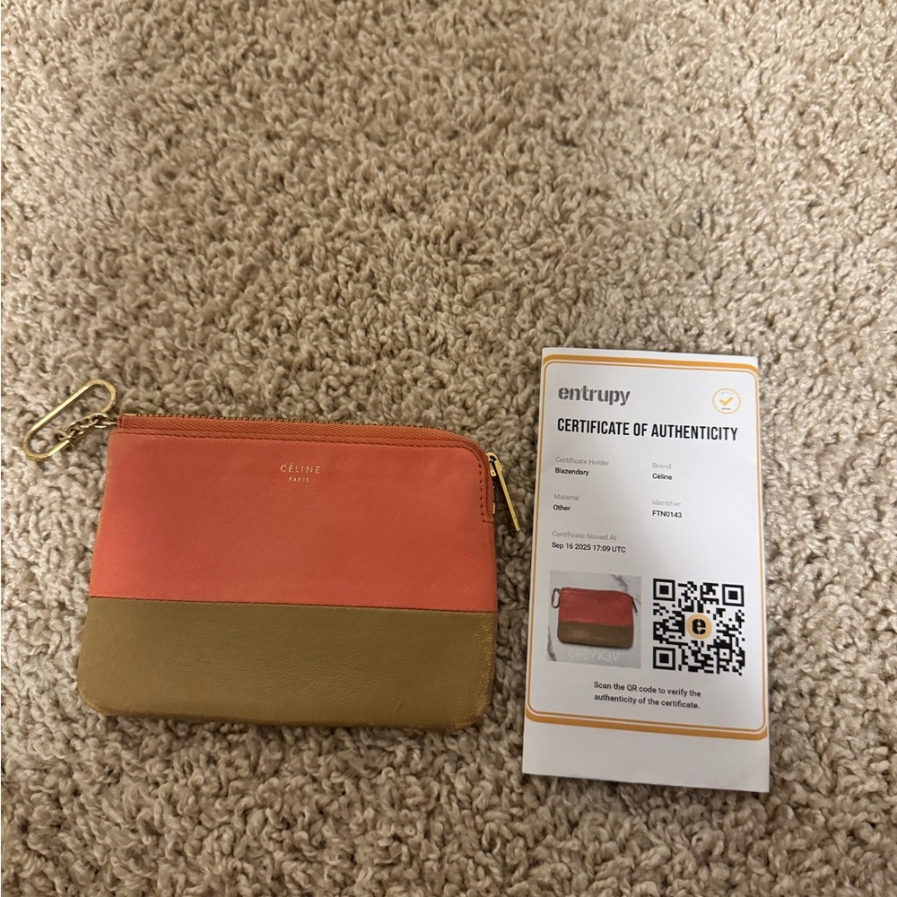 Authentic Pre-Loved Celine Two-Tone Leather Wristlet